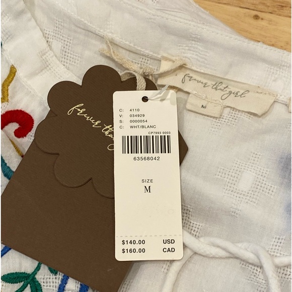 Anthropologie Forever That Girl Embroidered Peplum Blouse size M gorgeous NWT - Picture 10 of 12